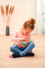 Nyfödd baby liten elefant vinyldocka med matnings- och drickfunktion, flaska och napp, 30 cm, 2 år gamla dockor Naty Shop