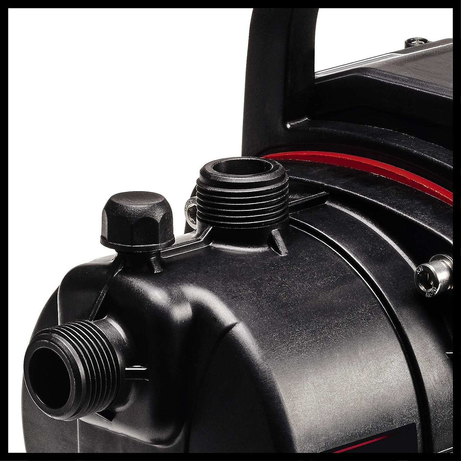 Trädgårdspumpset Einhell GC-GP 6538 Set/I (650 W, max. 3,6 bar, flöde 3800 L/h, vattenpåfyllnings-/avtappningsskruv, inkl. 4 m sugslang + 20 m trädgårdsslang + sprutpistol)