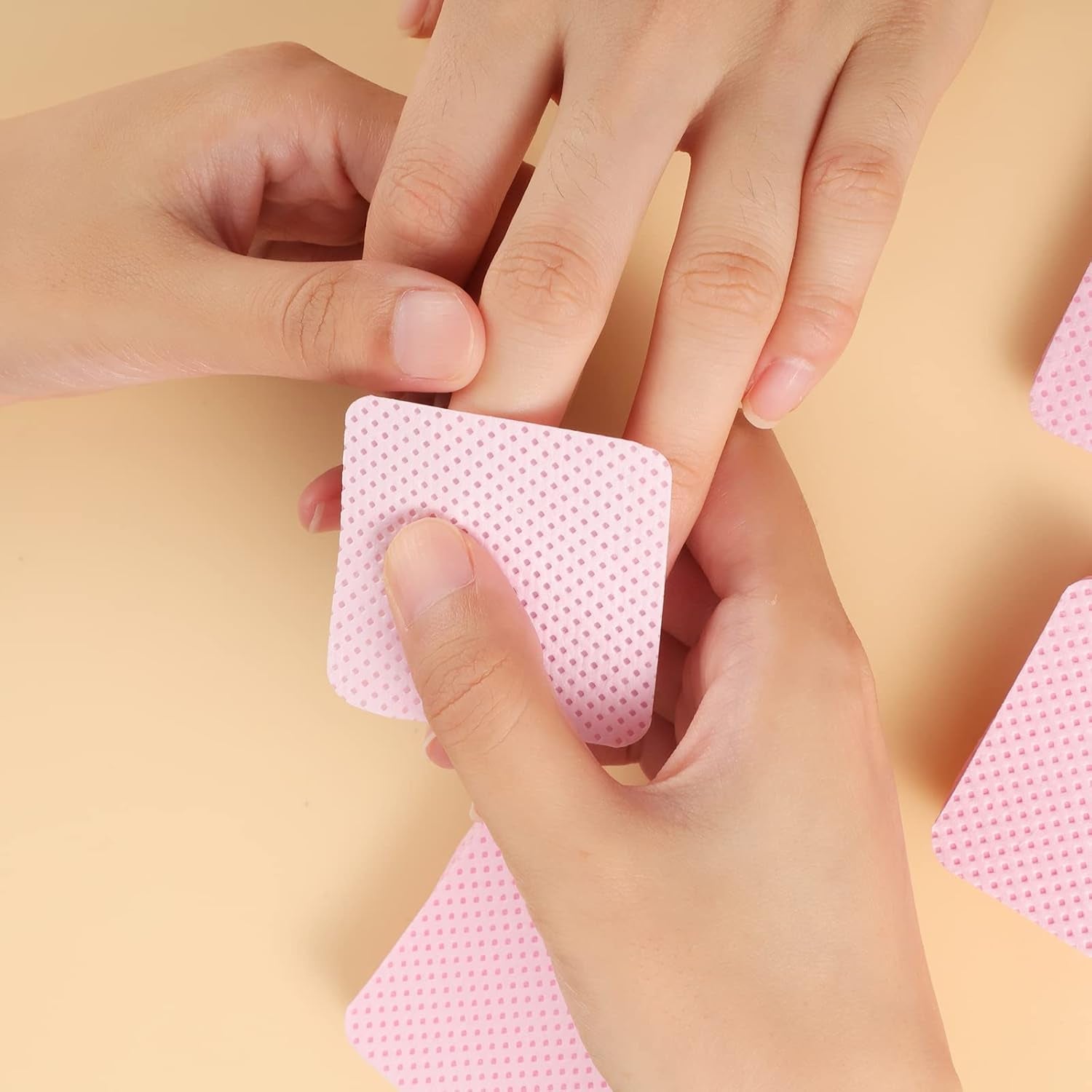 300 Stück Nagellackentferner Pads, Fusselfreie Nägel Wattepads Für Nägel Nagellackentferner Luddfria Nagelservetter Cleaner Gelnägel - Rosa