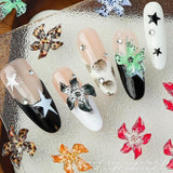 50 st 3D Flower Nail Charms, 3D Gel Nail Art, Nail Charms, Färgglada sommarsmycken, DIY Nageltillbehör, Präglade Hibiscus Flower Crystals, Gradient Nail Art för kvinnor