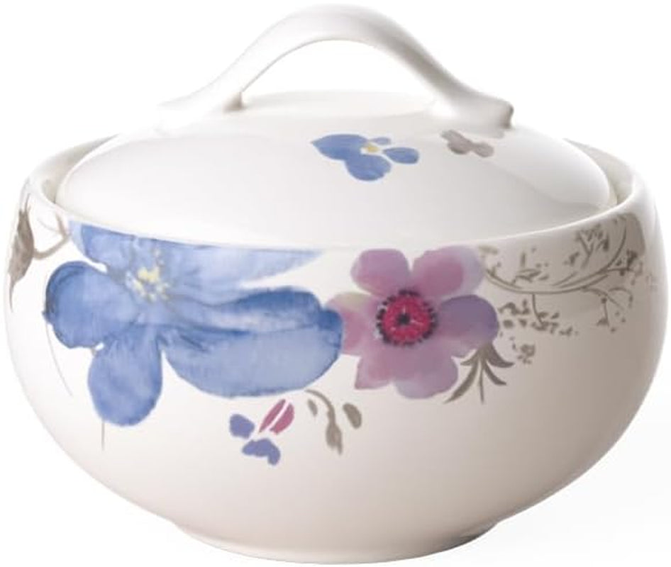 Villeroy & Boch Mariefleur Gris Basic sockerskål, premiumporslin, vit/flerfärgad