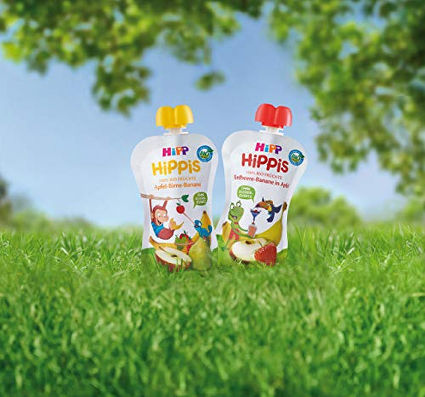 HiPP Organic for Children HiPPiS Jordgubbsbanan i äpple - Theo Toucan, 100g