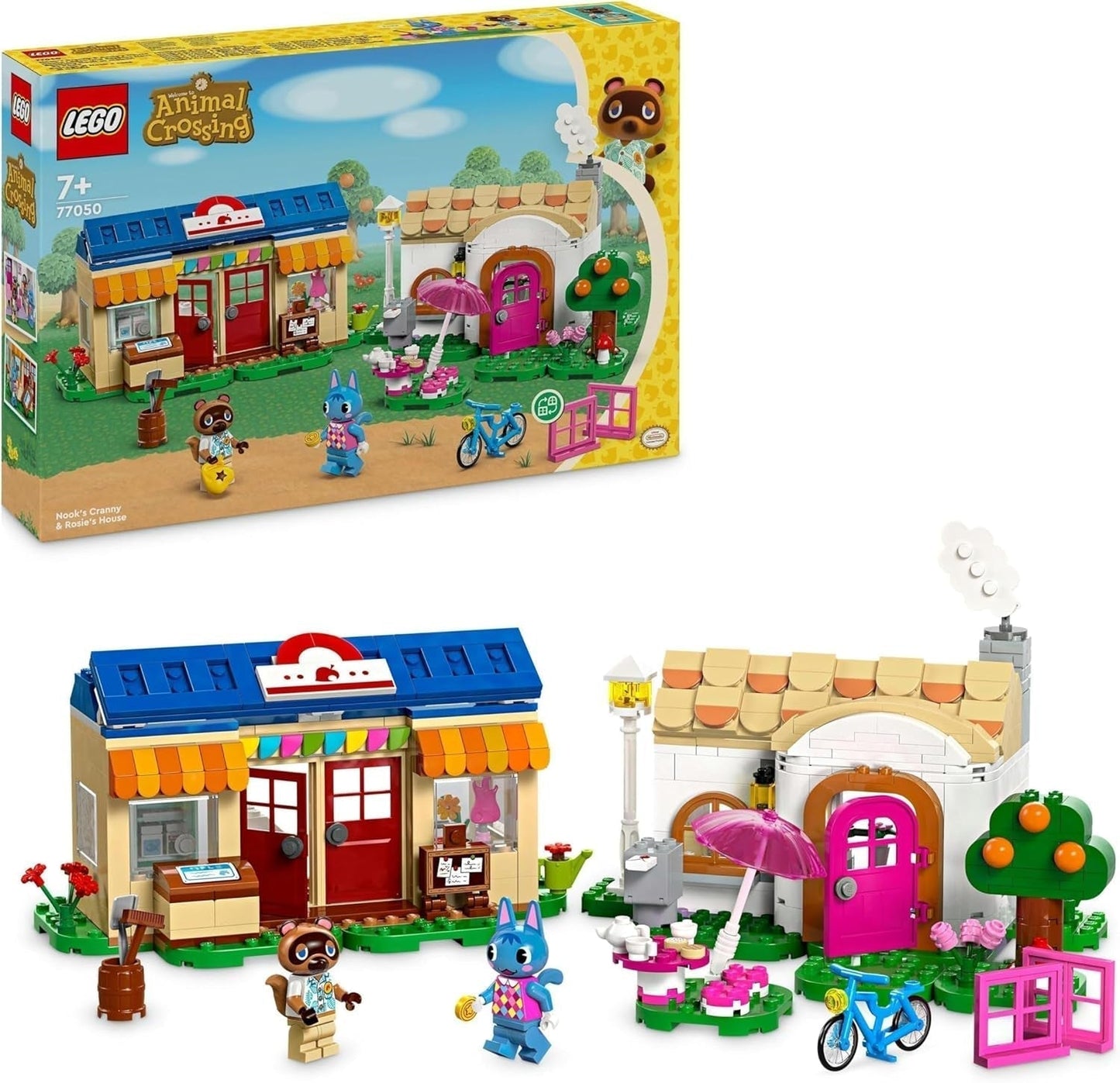 LEGO Animal Crossing Noook's Shop och Sophie's House-set, kreativ leksak för barn med 2 minifigurer från tv-spelsserien, present till flickor och pojkar från 7 år 77050 Byggset Besuche den LEGO-Store Single