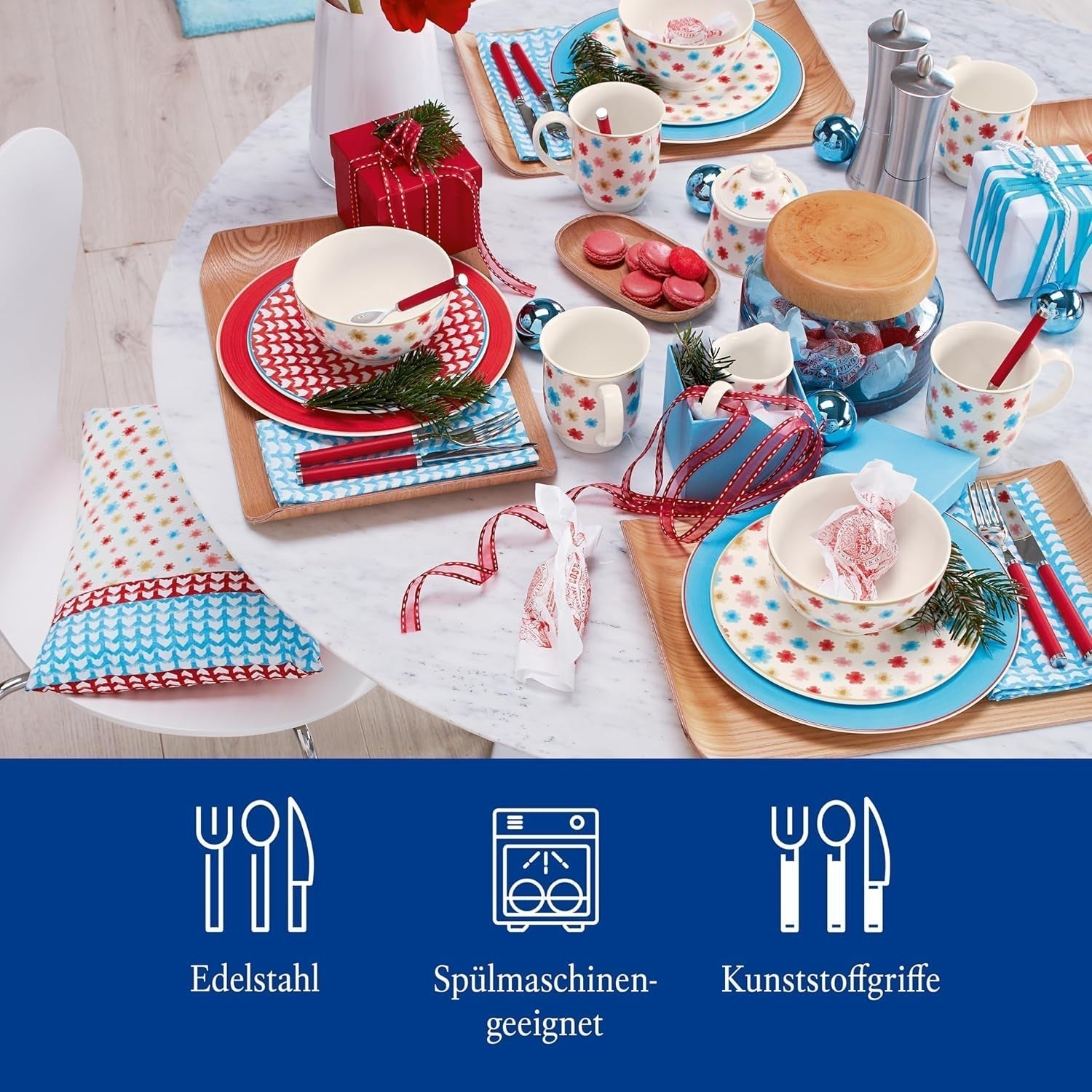 Villeroy & Boch - Spela! Red Roses bestickset 30 delar Kitchen Naty Shop
