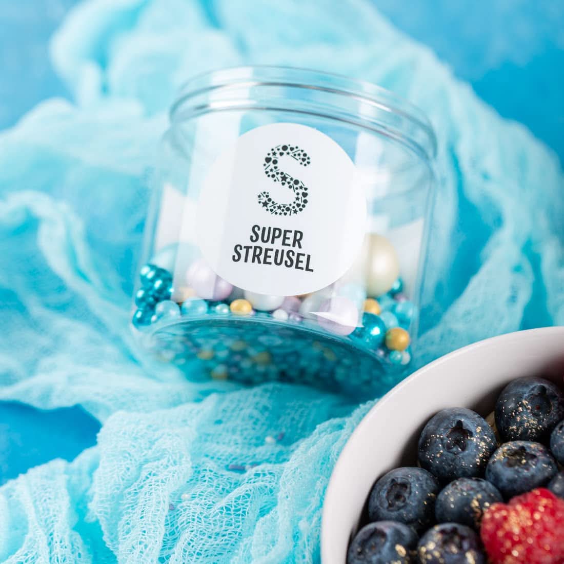 Super Streusel Sea Bubbles, pärlor och sockerbollar, 190 gram Naty Shop