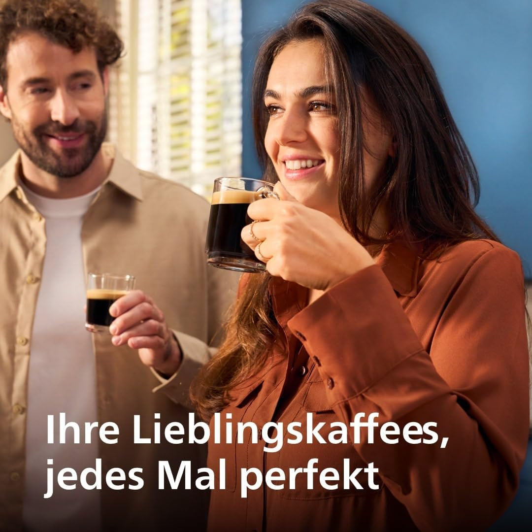PHILIPS automatisk espressomaskin 2200-serien - 2 kaffespecialiteter, pekskärm, klassisk mjölkskummare, keramisk kvarn, mattsvart (EP2220/10)