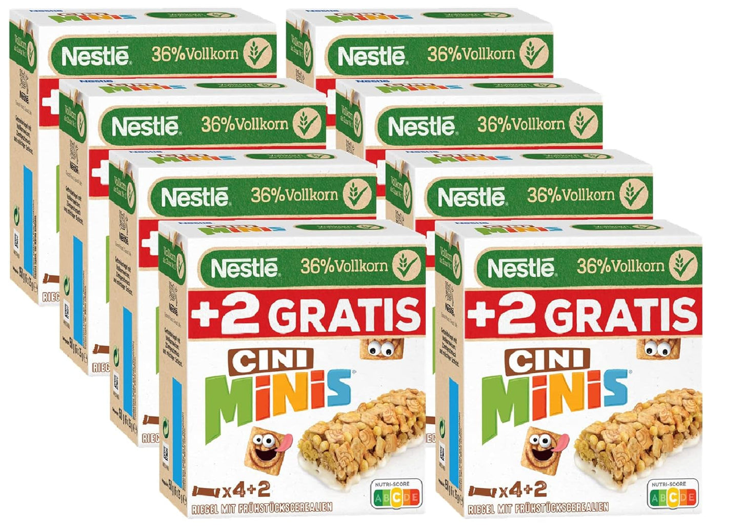 NESTLÉ CINI MINIS kanelstänger, crunchy mellanmål av fullkornskalcium, 8-pack (4 x 25 g vardera)