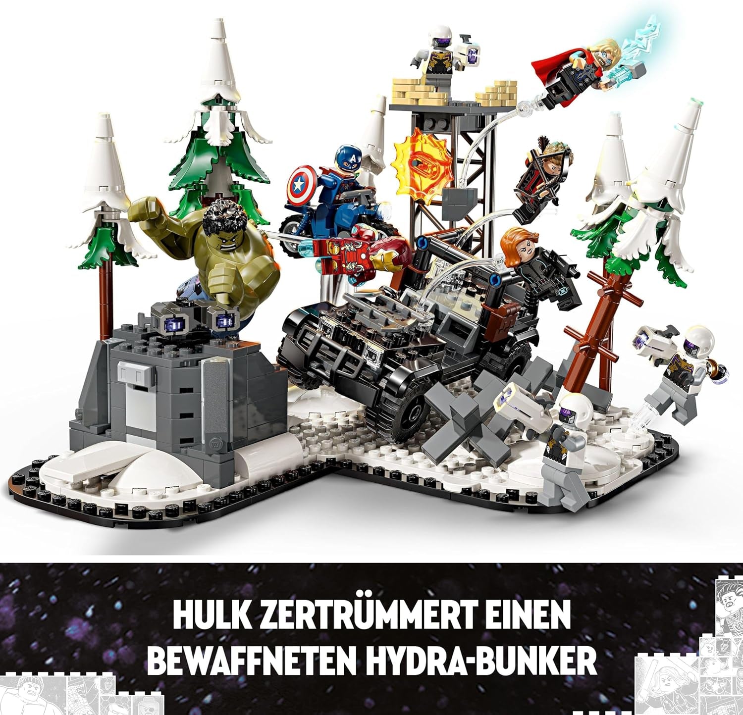 LEGO Marvel Avengers Assemble: Age of Ultron, bygg- och lekset med 8 minifigurer av superhjältar som Thor, Hulk och Iron Man, byggleksak för pojkar och flickor, äventyrsset 76291 Byggset Besuche den LEGO-Store