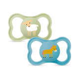 MAM Air Silikonnappar 2-pack Extra lätt och luftig design Tandvänlig bebisnapp Tillverkad av MAM SkinSoft Special Silikon med Napplåda 6-16 Månader Bear/Rhino