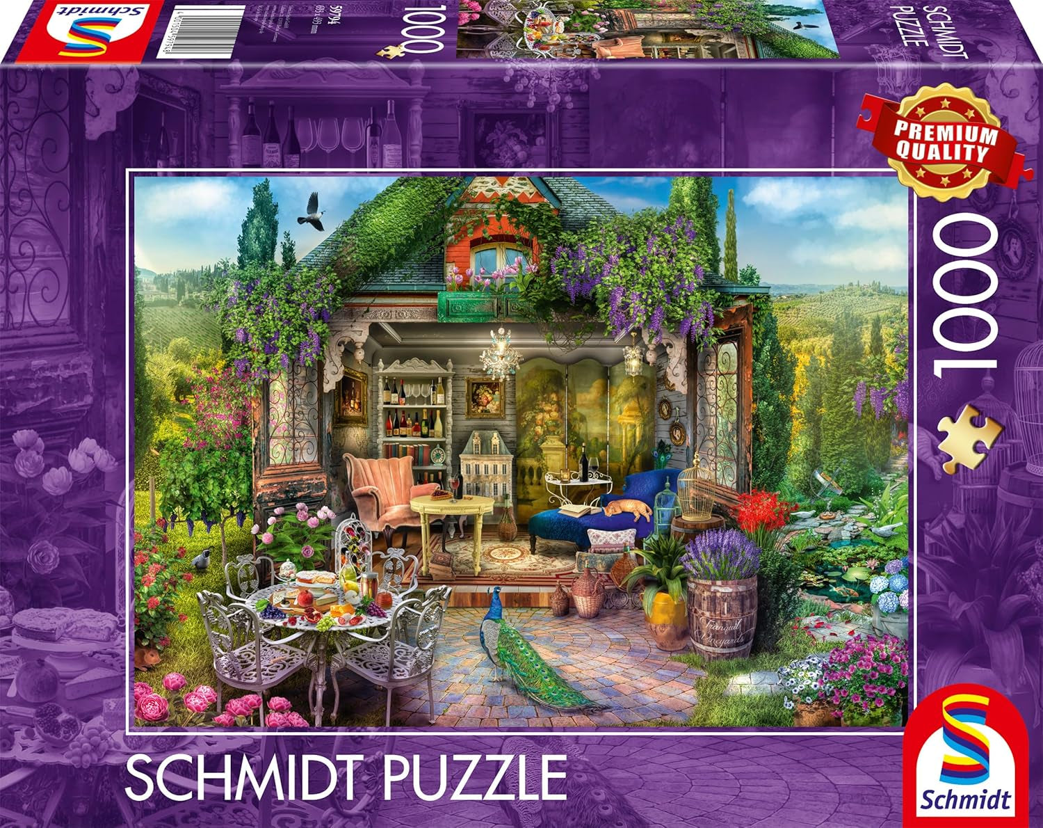 Schmidt Spiele 59794 Trädgårdshus i vingårdarna 1000 bitars pussel Naty Shop Standardtitel