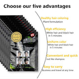Naturliga ingredienser Instant Black Hair Dye Shampoo, Semi Permanent Black Hair Dye, Lätt att använda, Långvarig, Naturliga ingredienser (10 stycken, svart) Naty Shop Hårfärgning