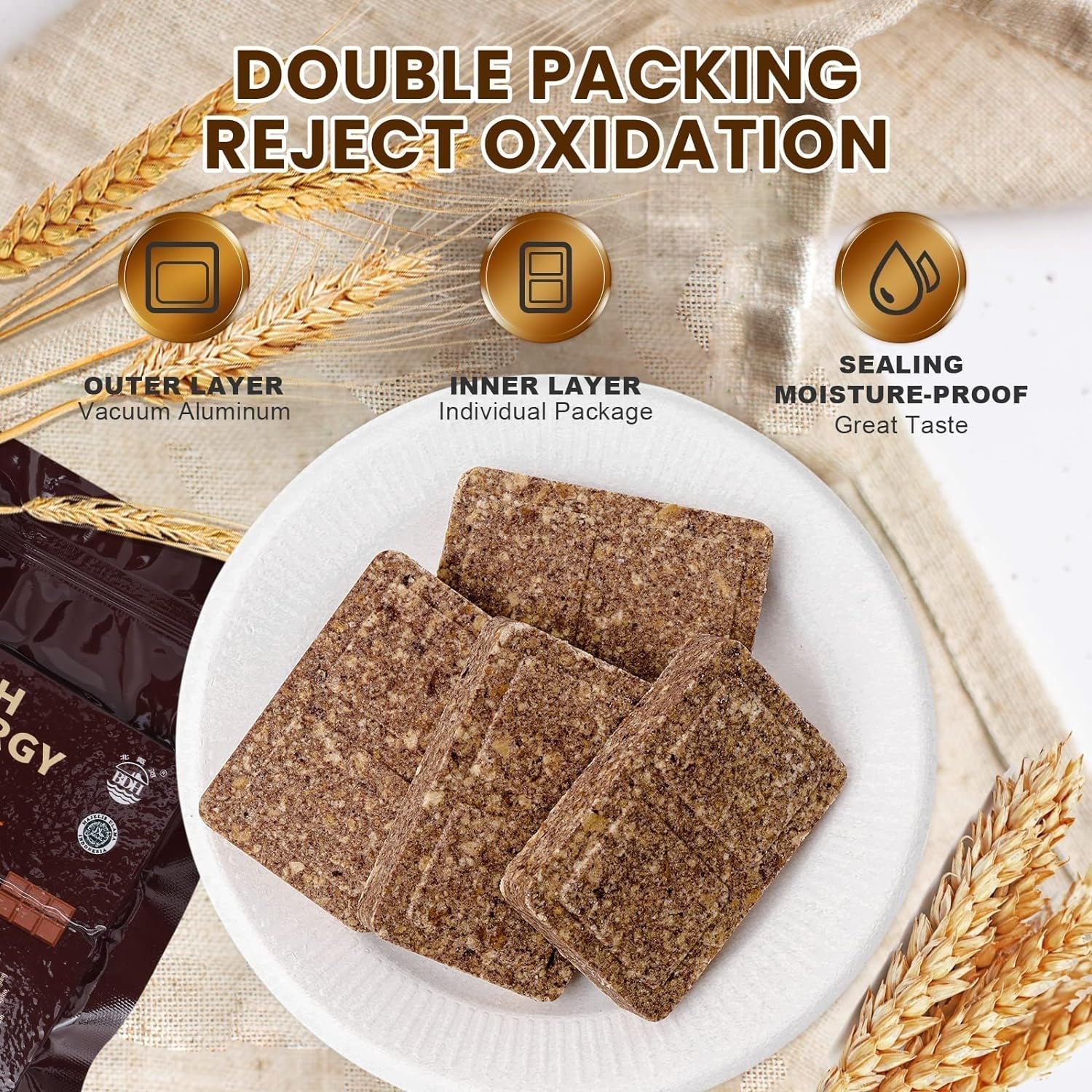 Nödbarer Chokladsmak Överlevnadstabletter för utomhusaktiviteter Camping Nödstorm Jordbävning Katastrof Long Life Preparedness Kit 12 st