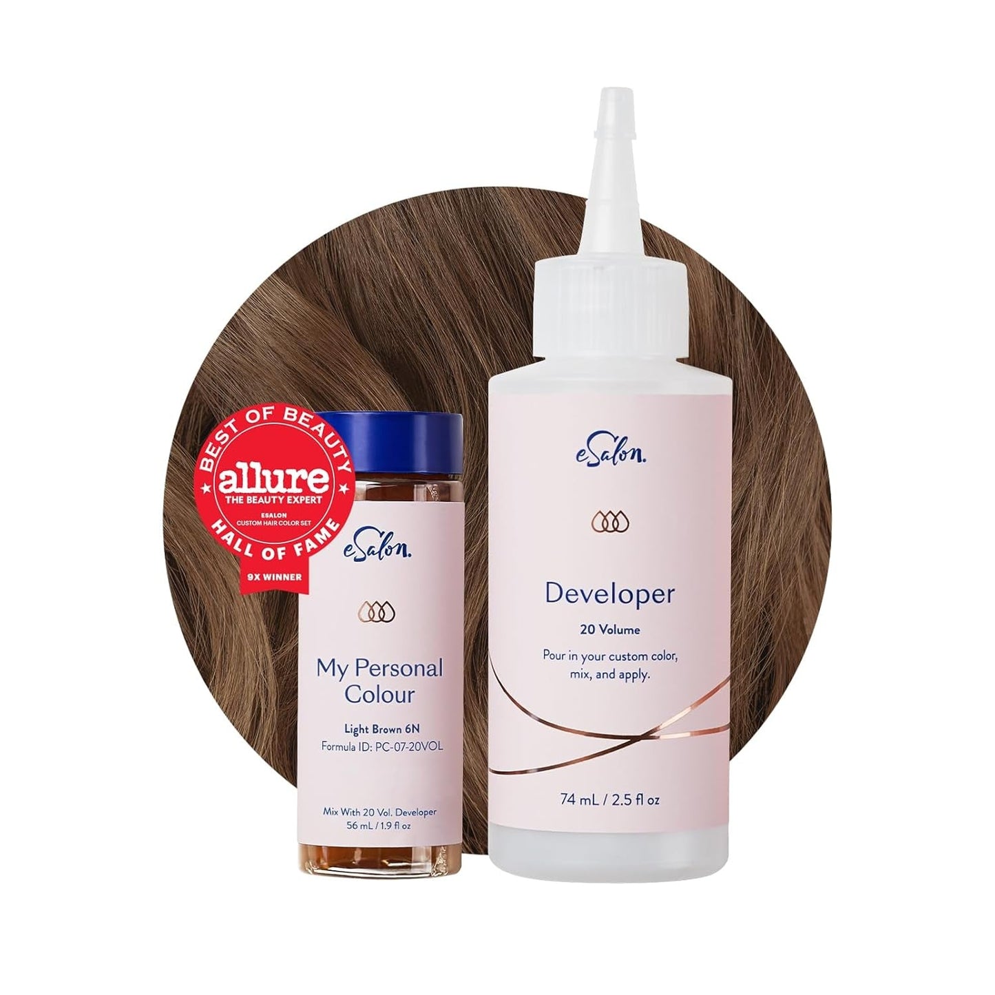 Permanent hårfärgningsset 100 % grå täckning Hemfärgning 0 % Ammoniak Hårfärger Flerdimensionella hårfärger Professionella hårfärger Naty Shop Hårfärgning Ljusbrun 6N