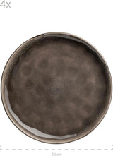 MÄSER 934073 Niara Organic Series Modern 4-personers servisset med spännande vintagelook, 16-delad kombinationsservice med en speciell svart och brun glasyrkombination, stengods
