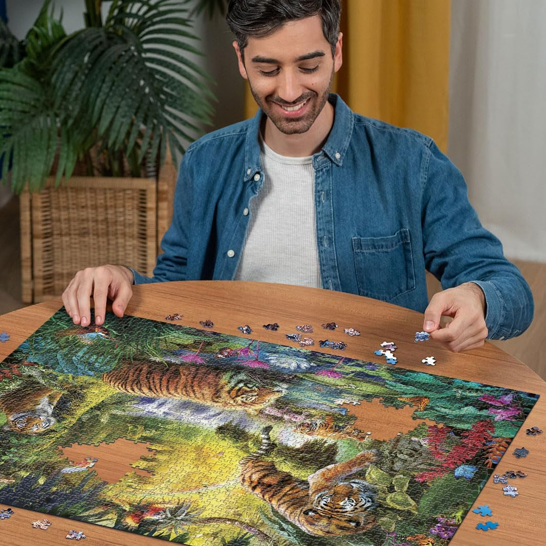 Ravensburger Pussel 12000696 - Idyll vid vattnet - 1500 bitars pussel för vuxna och barn över 14 år, tigermotiv pussel Puzzle Naty Shop