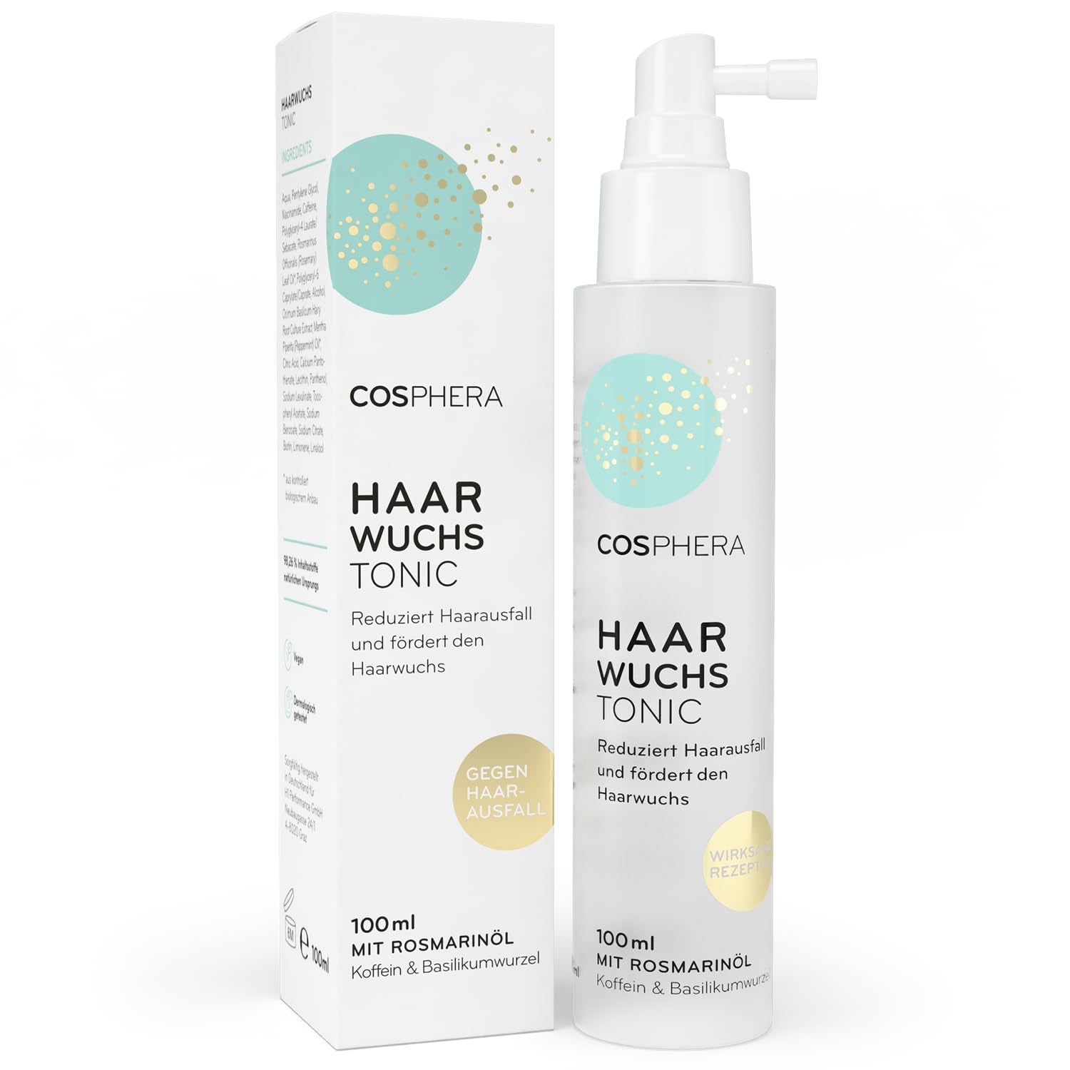 Rosemary Oil Hair Tonic Spray 100ml - Rosemary Oil Spray accelererar naturligt hårväxten - Hårväxtmedel för kvinnor och män - Håravfallsserum - Rosemary Hair Oil från Cosphera Hair Care Naty Shop Standardtitel