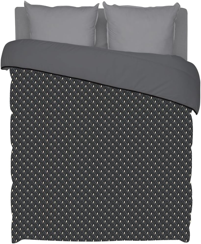 Bleu Câlin Tryckt 1 person Hermance täcke, polyester, blå/grå, 140 X 200 Cm Täcken och täcken Naty Shop