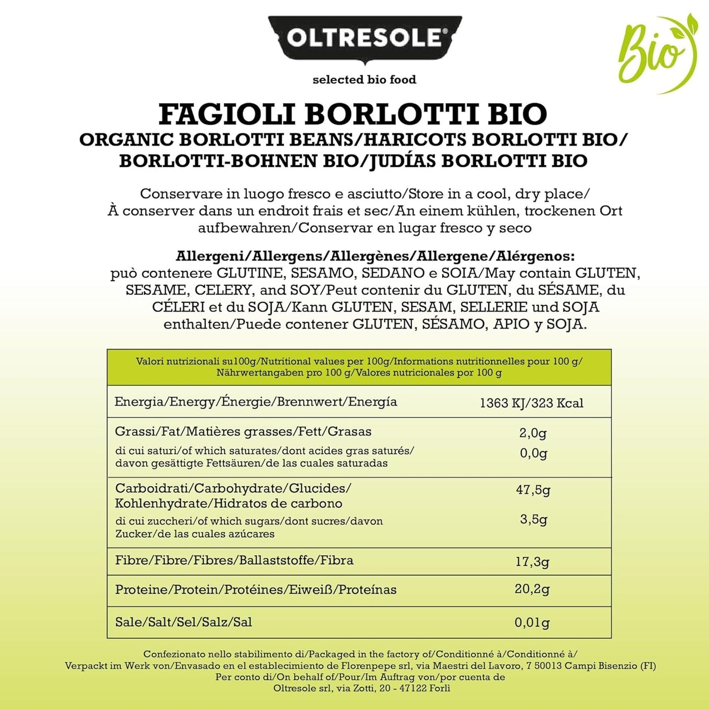 Ekologiska Borlottibönor 5 kg, Torkade ekologiska baljväxter från kontrollerade grödor, Perfekt för sallader, soppor och tillbehör, Bekvämt format