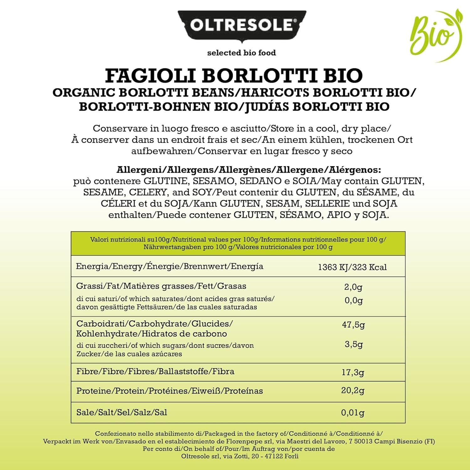 Ekologiska Borlottibönor 5 kg, Torkade ekologiska baljväxter från kontrollerade grödor, Perfekt för sallader, soppor och tillbehör, Bekvämt format
