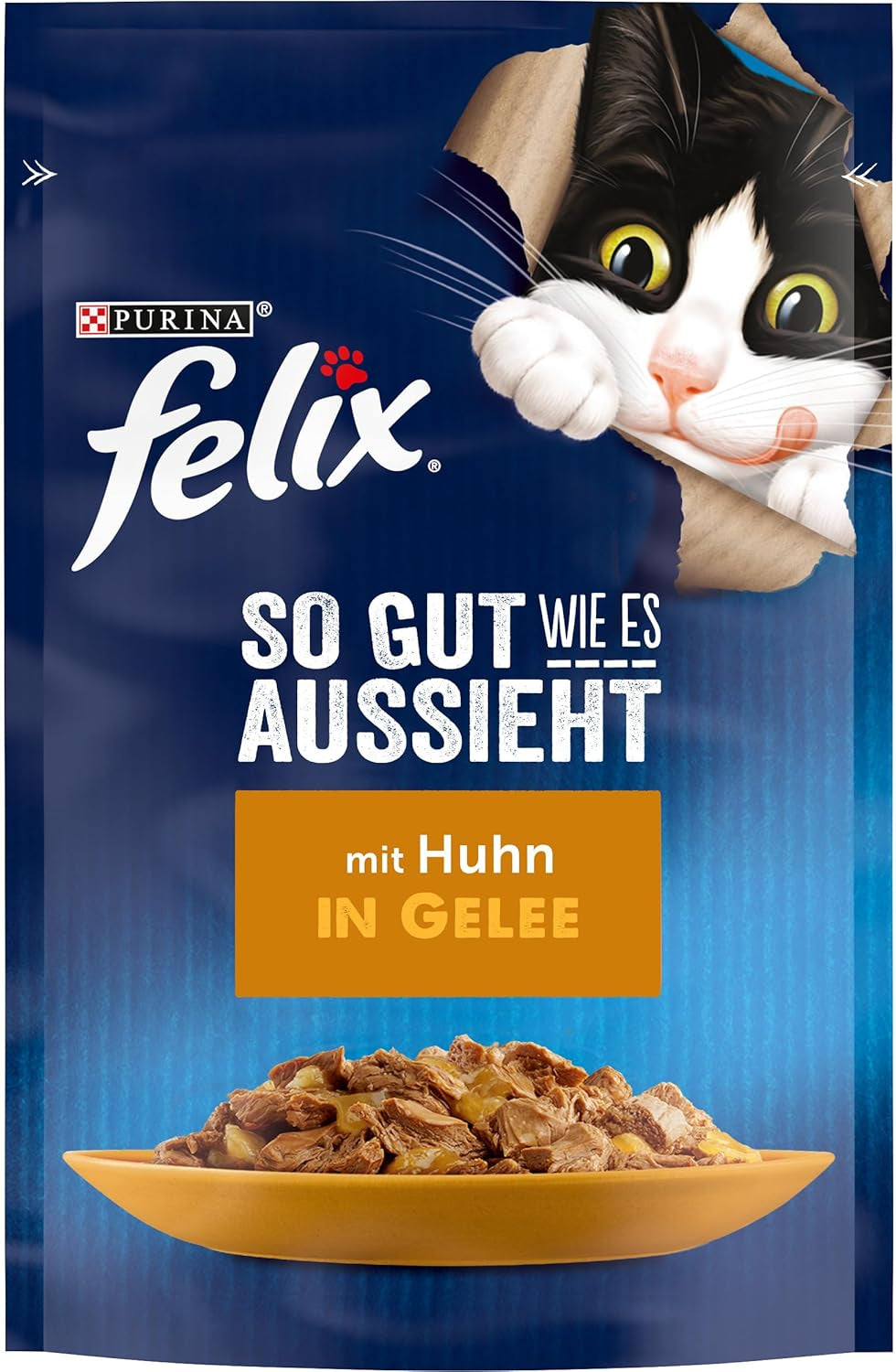Felix så gott som det ser ut Blöt kattmat i gelé med kyckling, förpackning om 26 (26 x 85 g)