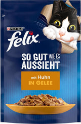 Felix så gott som det ser ut Blöt kattmat i gelé med kyckling, förpackning om 26 (26 x 85 g)