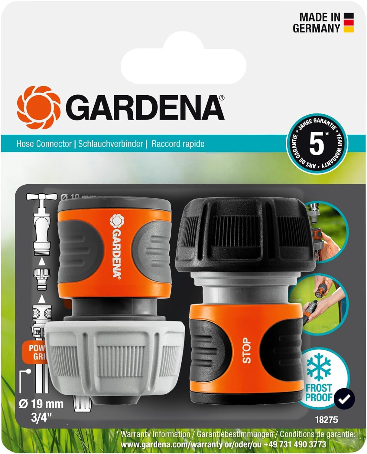 Gardena slangkopplingssats 19 mm (3/4 tum) (18275-20)