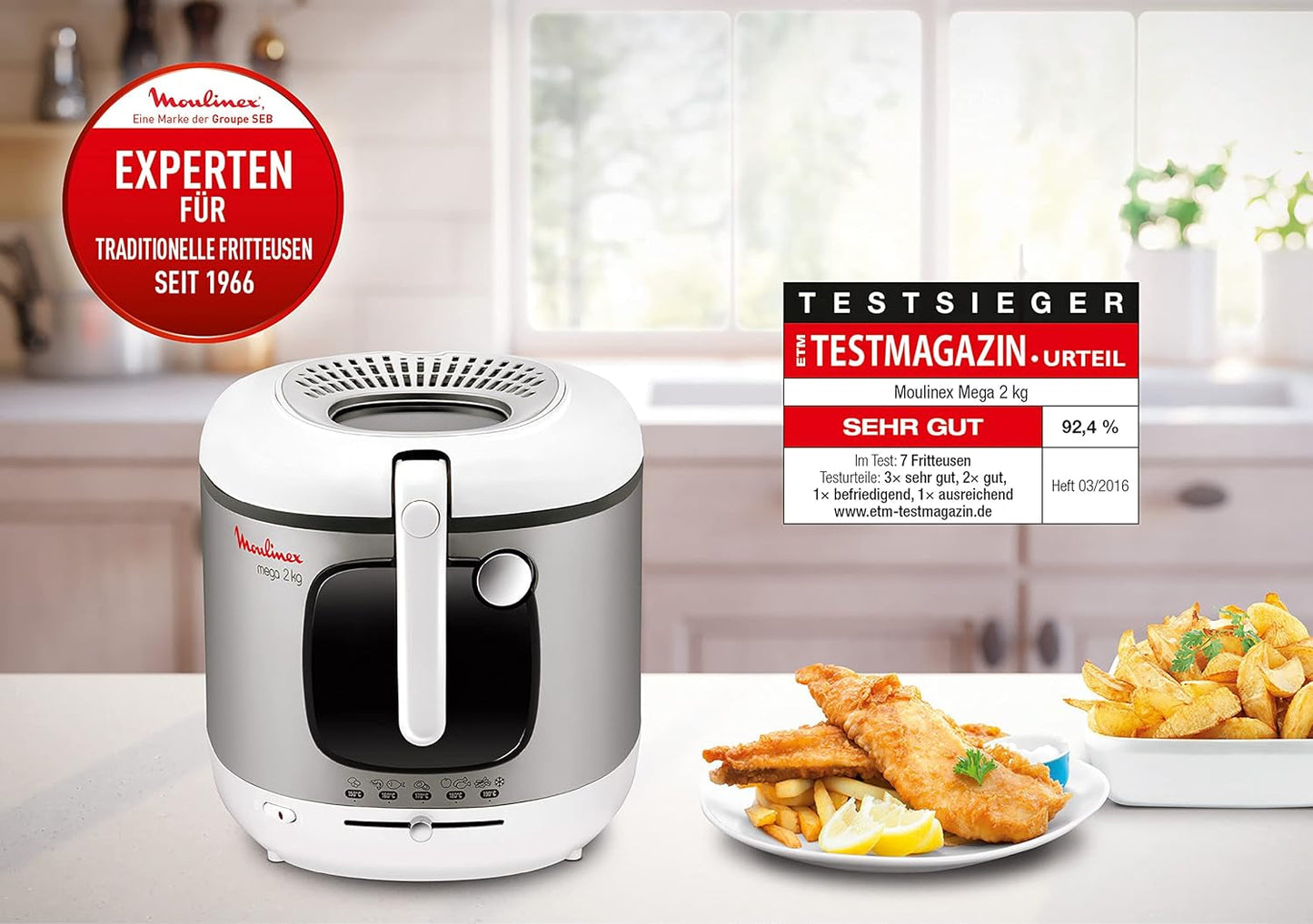 Fritös AM4800 Mega 2Kg, oljefritös, luktfilter, 1800 W Hushållsapparater Naty Shop
