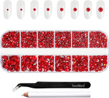 Beadsland 2500st Glas Nailart Strasssteine ​​​​Kristall Flatback Edelsteine ​​​​Runde, ​​Für Handwerk Gemischt 8 Größen SS4 ~ SS30 Mit Picking Pinzette Und Stift (Kristall Weiss)