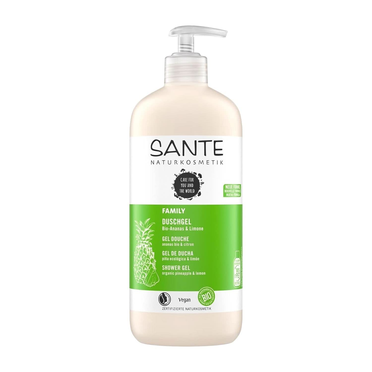 SANTE Natural Cosmetics Uppfriskande duschgel med citrusdoft, 950 ml Dusch och bad Naty Shop 950 ml Fruktig, fräsch