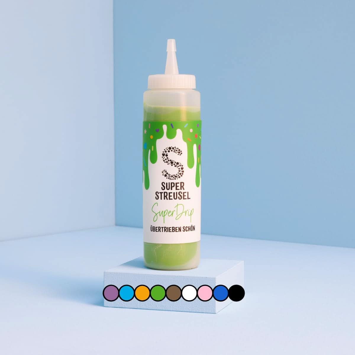 Super Drip Black Cake Glaze Cake Smälter Choklad 300 gram Glazes and Decor Naty Shop Green