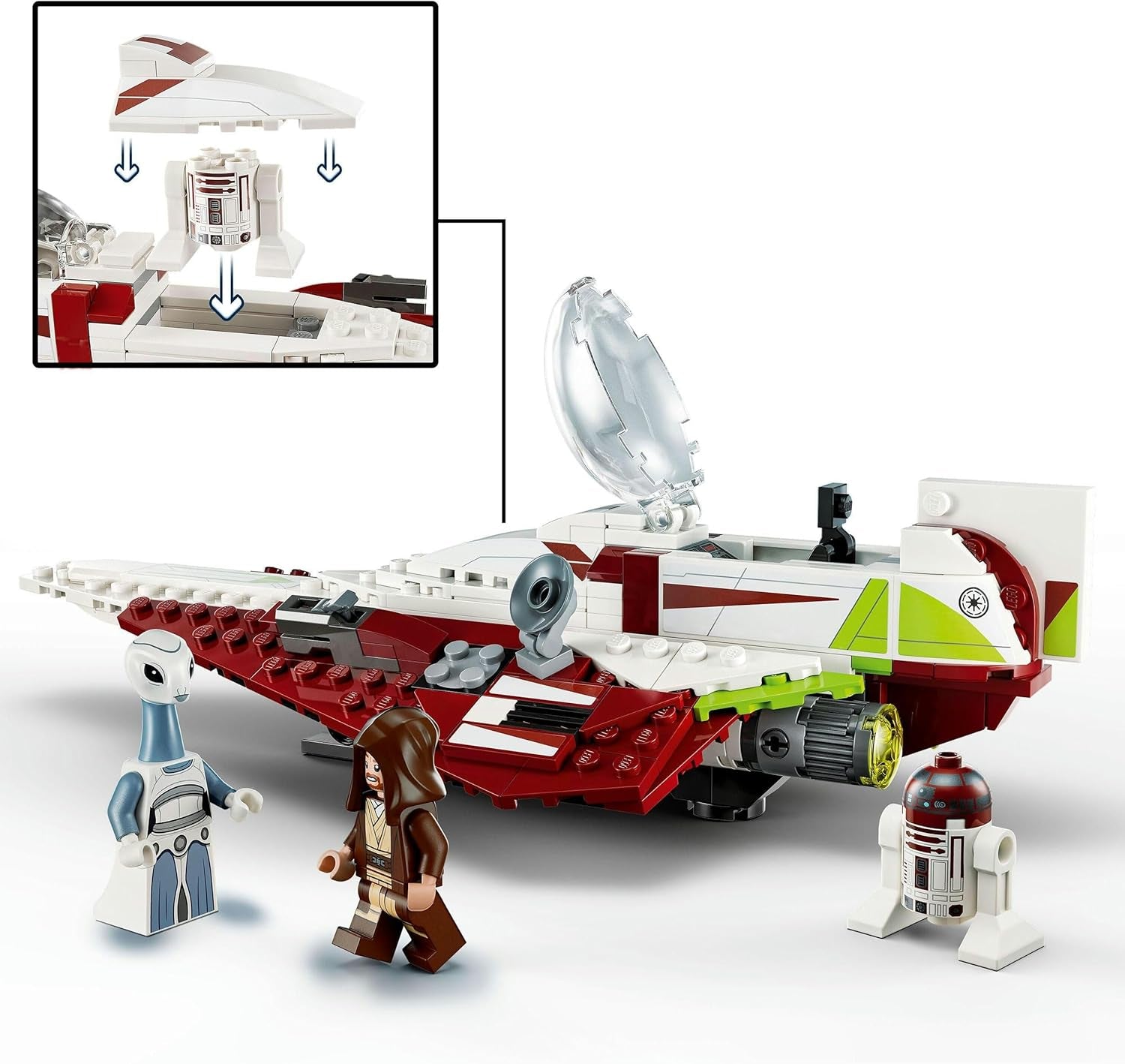 LEGO Star Wars Jedi Starfighter Obi-Wan Kenobi, byggbar leksak med Taun We, Droidfigur och ljussabel, Attack of the Clones Set 75333 Byggset Besuche den LEGO-Store