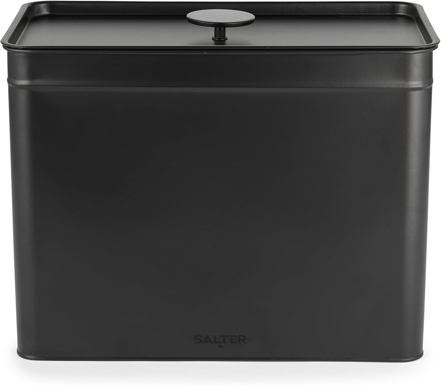 Salter BW12614EU7 Kuro förvaringslådor set - 4 köksbehållare Bröd/te/kaffe/socker Fyrkantiga organiseringslådor Lätt att rengöra Håll maten fräsch Svart matförvaringslådor Naty Shop Brödlåda