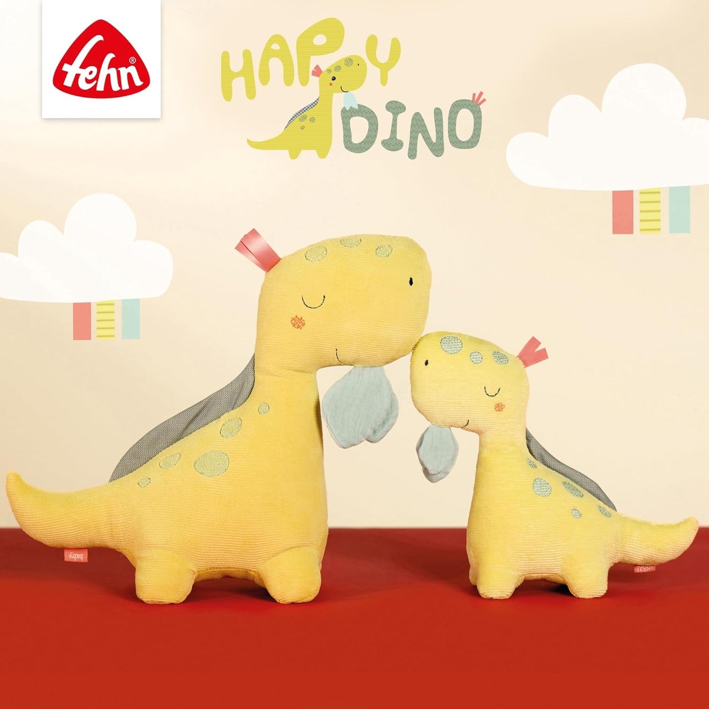 Fehn Activity Spiral Dino - push and pull barnvagnsleksak - babydinosaurieleksak för säng, lekplats, barnvagn och bilbarnstol - motoraktivitetsleksak för spädbarn och småbarn från 0+ månader Babyleksaker Naty Shop
