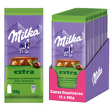 Hela hasselnötter med choklad Milka Extra - Alpin mjölkchoklad med krispiga hela hasselnötter - 12 x 190g
