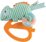 Chicco My Sweet Doudou Chameleon Toy Tillverkad av högkvalitativa tyger Mjuk plastring Lugnande barnsjukdomar Babyleksak 3-18 månader Bebe Naty Shop Chameleon Toys