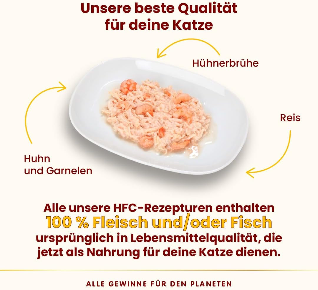 Almo Nature HFC Naturligt våtfoder för katter - Diverse recept med kyckling - 6 x 70g