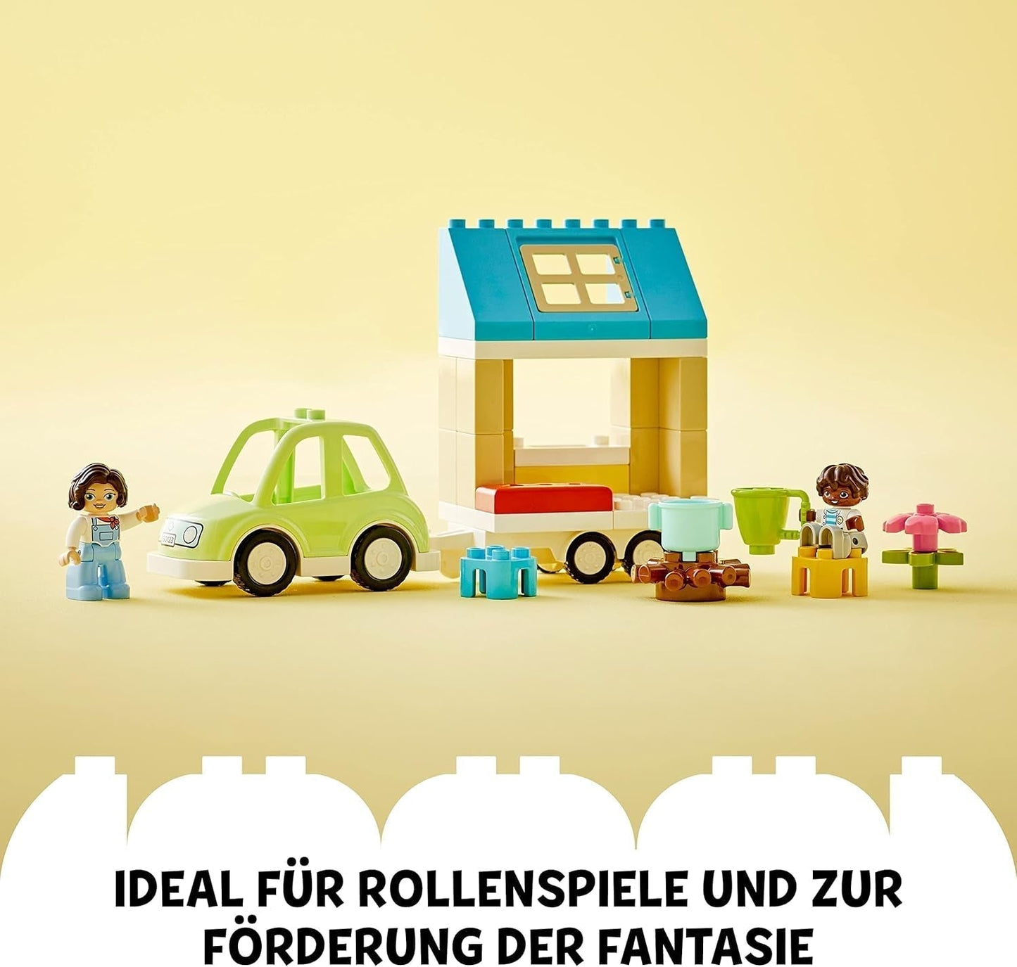 LEGO 10986 DUPLO At Home On Wheels, leksaksbil med stora klossar, figurer och leksaksbil för pojkar och flickor från 2 år, utvecklar finmotorik Byggset Besuche den LEGO-Store