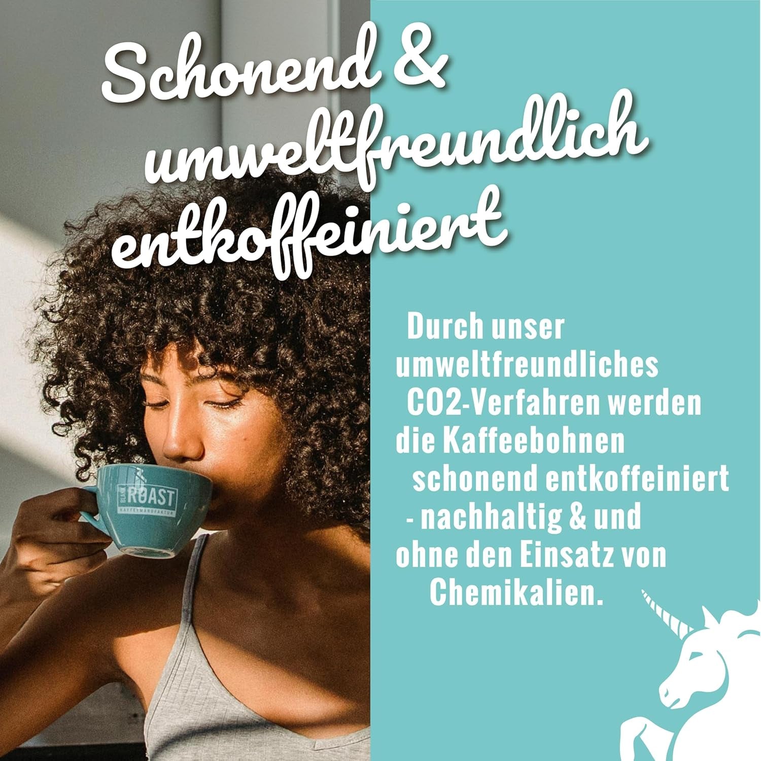Blank Roast - EINZIG - 1 kg - Kaffeebohnen kafeinfrei - 100% Arabica aus Peru - schonend & umweltfreundlich entkoffeiniert - säurearm mit voller Crema - ideal för jede Zubereitungsart