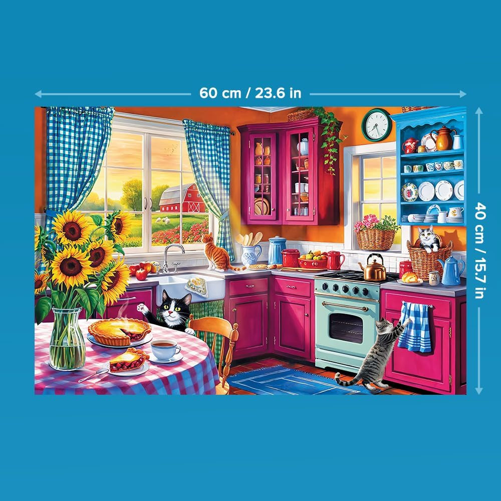 Trefl - Easypiece Puzzle: Morning in the Kitchen - 300 bitar - stora bitar, enkelt pussel, för vuxna och barn 10+ pussel Naty Shop