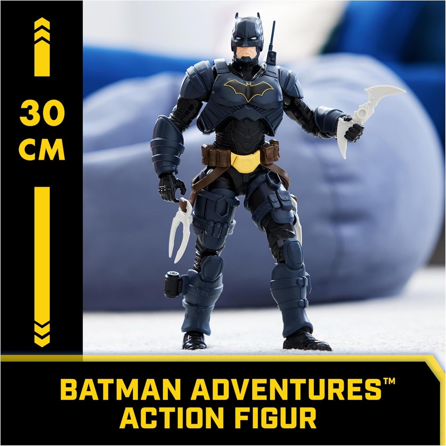DC Batman Adventures Actionfigur, 30 Cm - Med 16 utrustningar och fullt rörlig för spännande äventyr och actionfyllda stunts, leksak för barn från 3 år och uppåt Actionfigurer Naty Shop