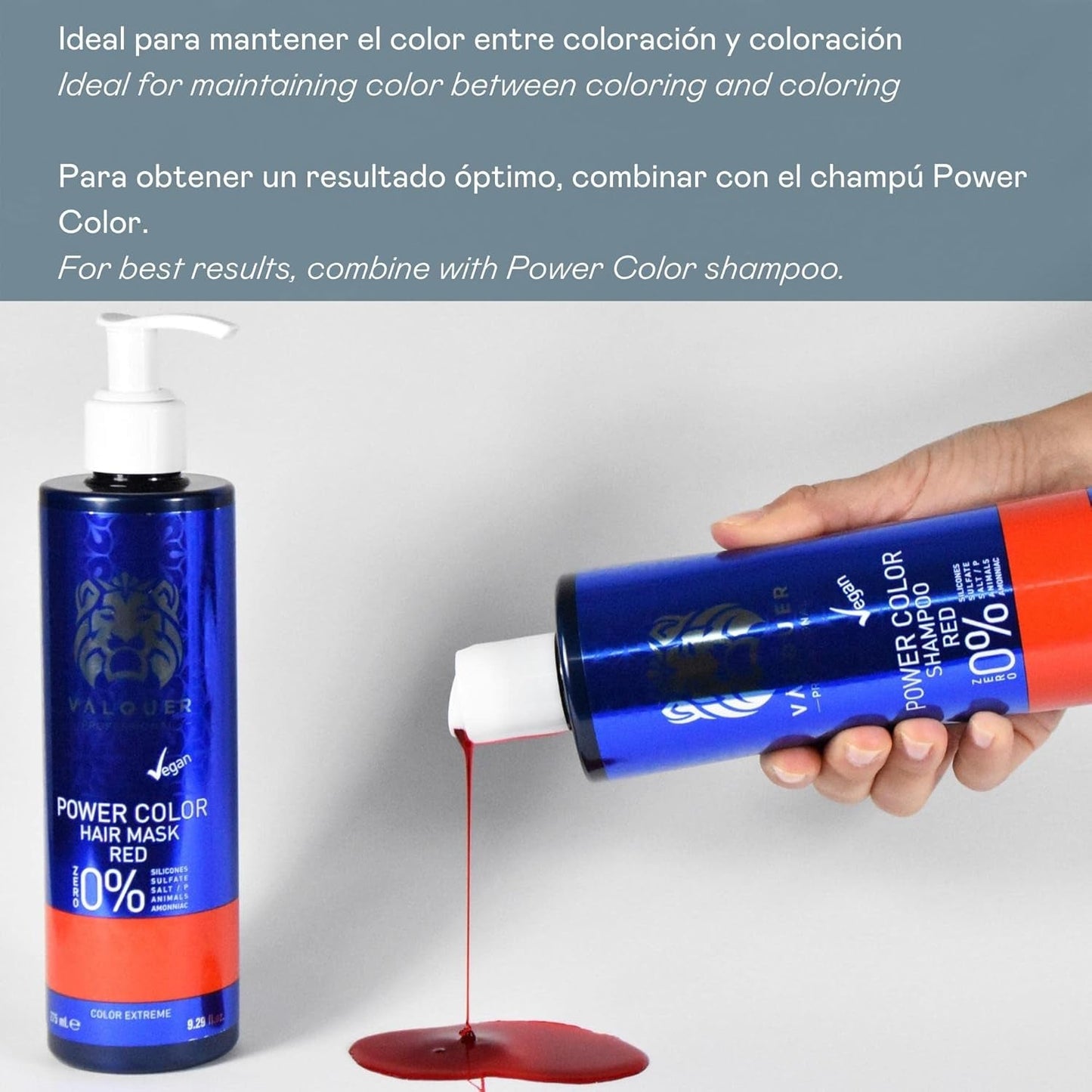 Valquer Professional Mask Power Color färgat hår. Vegansk och sulfatfri (gyllene blont hår) hårfärgsförstärkare - 275 ml Naty Shop hårmask