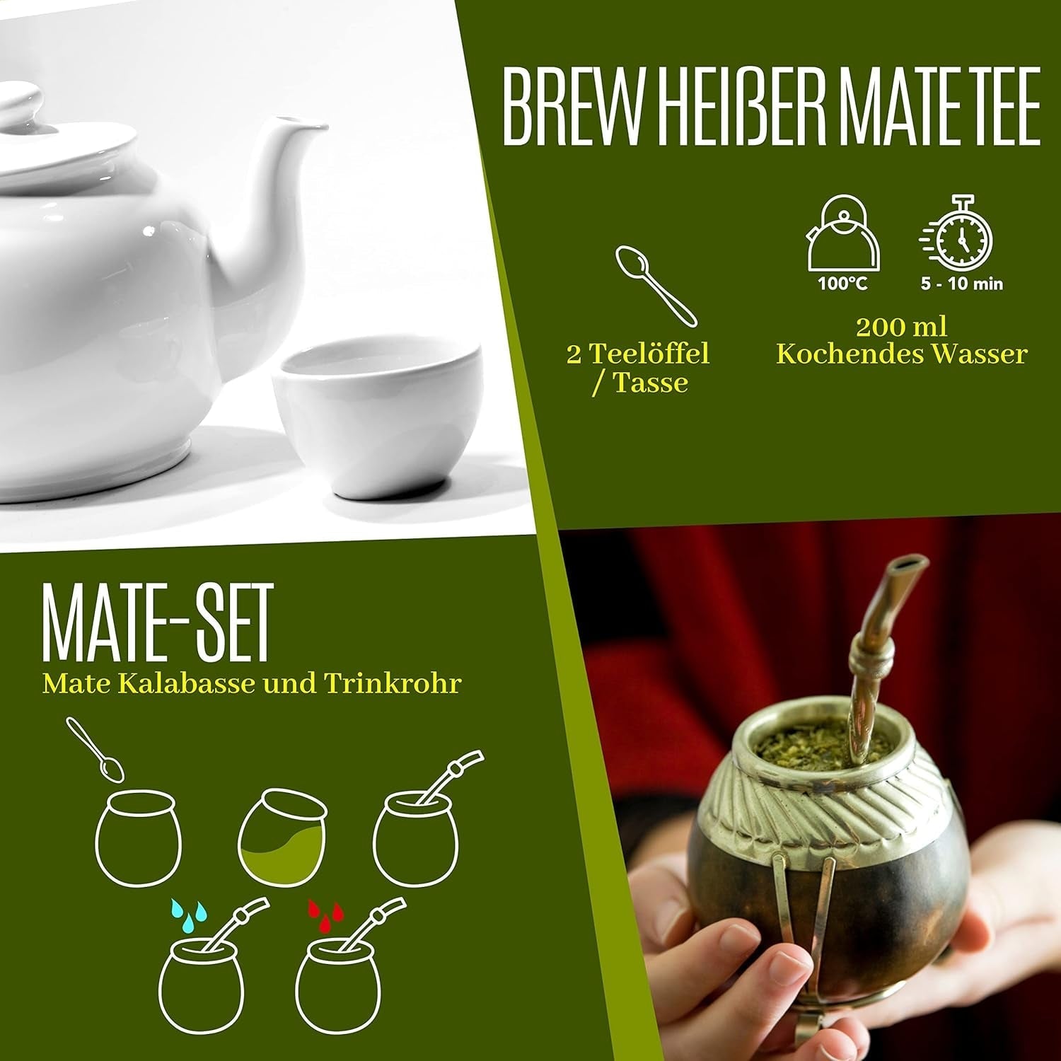 VITSTORM® Slim Tea Kardemumma – BIO Yerba Mate Tea – Detox och urindrivande te – 100G
