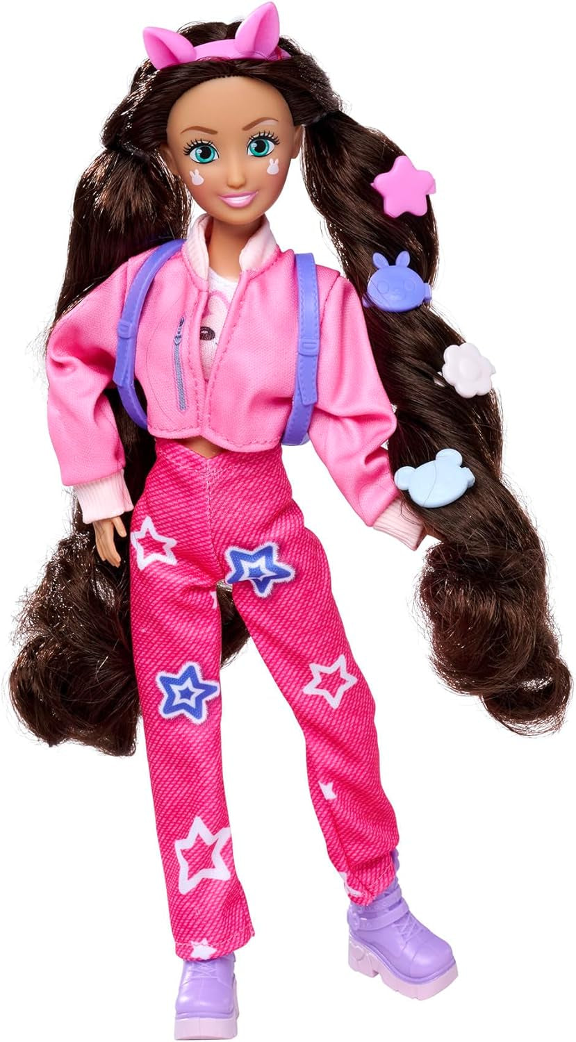 Simba 105953975 - Kawaii Hi Dress-Up Lucy Doll (26cm) - Ledad frisörmodedocka, långhårig kanindocka och tillbehörsleksak för 4 år och uppåt