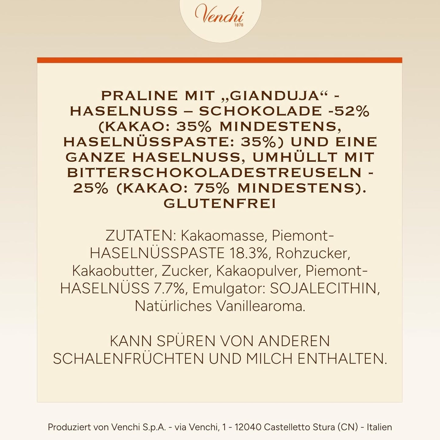 Venchi – Chocoviar Gianduia, praliner i 1 kg påse, Gianduia choklad tillverkad exklusivt med "Piemonte skogshasselnötter", glutenfri, utan konstgjorda färgämnen och utan konserveringsmedel
