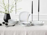 CreaTable 24029 Square City Line Series 6-personers porslinsservis set 12-delad diskmaskin och mikrovågssäker kvalitetstillverkning