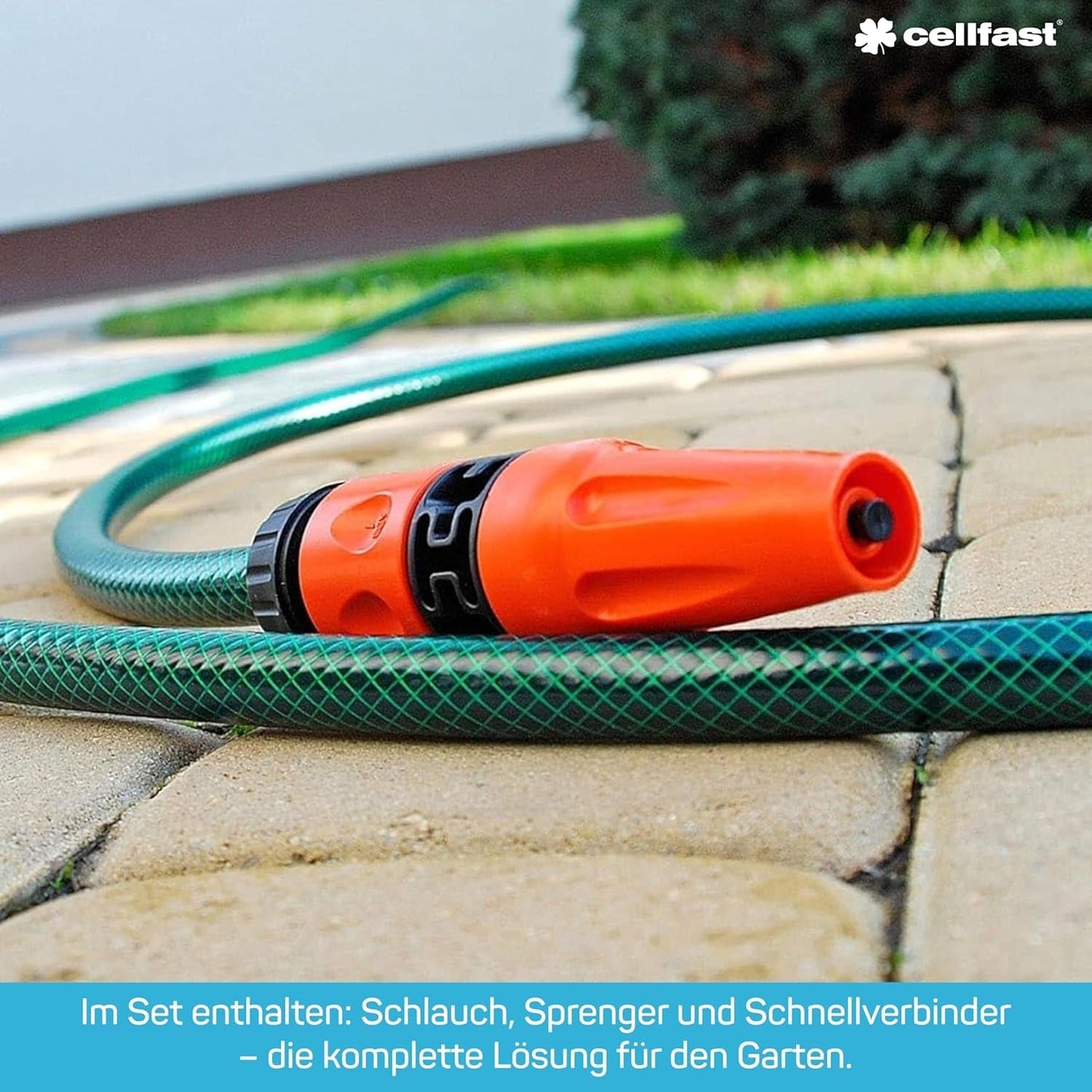 CELLFAST sprinklerset, trädgårdssprinkler, grässpridare för blommor och växter, snabbkoppling, ekonomiskt