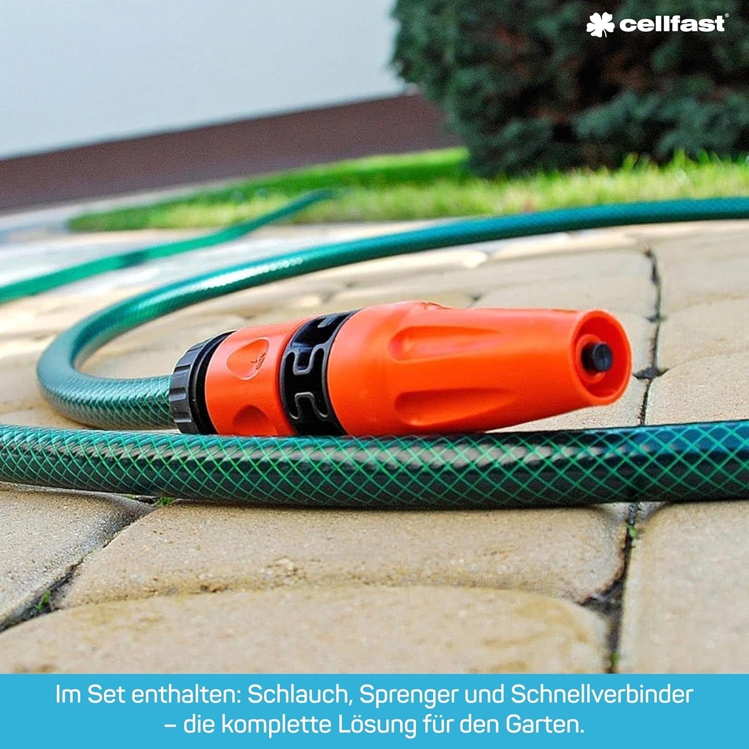 CELLFAST sprinklerset, trädgårdssprinkler, grässpridare för blommor och växter, snabbkoppling, ekonomiskt