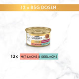 Gourmet Guld Raffinerad Ragout Duetto Lax & Gul Torsk Våtmat för katter 12-pack (12 x 85 g)
