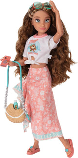 Vaiana docka med tillbehör, 29cm, 13 artikulationspunkter, officiellt licensierad av Jakks Pacific. Komplett med kombinerbara tillbehör och en gnistrande Mickey-ring!