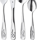WMF Animals bestickset i rostfritt stål för barn, 4 delar, polerat Cromargan Kitchen Naty Shop